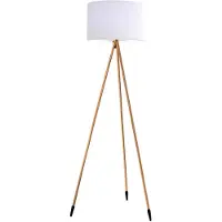 Lumisky Lampadaire Trépied Sans Fil Design Tamboury Wood H 155 Cm