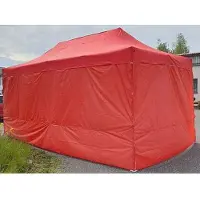 Pártystany-Jičín s.r.o. Tente de réception à armature en ciseaux 3 x 4,5 m ALU Standard 450 g/m² - 4 panneaux latéraux pleins, rouge