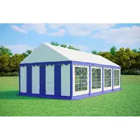Pártystany-Jičín s.r.o. Tente de réception 4x8 mètres, PVC, standard, 500 g/m² - Bleu et blanc