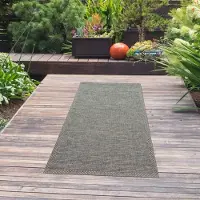 Teppichhome24 Tapis d'intérieur et d'extérieur aspect sisal, gris, dimensions : 80 x 150 cm