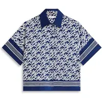 Tommy Hilfiger Chemisier bleu foncé / blanc