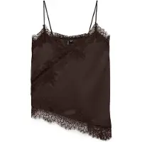 Vero Moda Novi Lace Singlet Sleeveless T-shirt Marron M Femme