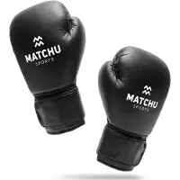 Matchu Sports Gants De Boxe  Cuir Synthétique  Noir  16 Oz