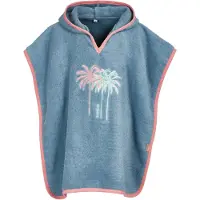 Playshoes Peignoir 'Palmen' bleu-gris / menthe / framboise / blanc