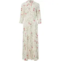 Y.A.S Savanna Long Shirt 3/4 Sleeve Long Dress Beige,Blanc S Femme