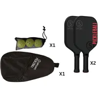 Sporti France Outdoor Fiberglass Pickleball Set Noir
