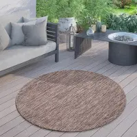 Paco Home In & Outdoor Tapis Tissu plat uni moderne résistant aux intempéries pour terrasse cuisine Motif uni Taille 200 cm Rond