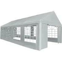 vidaXL Toile de tente sans armature Gris 8 x 4 m PE