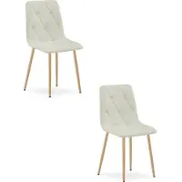 Leobert Chaise LIBRA - tissu beige / pieds en bois x 2