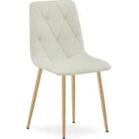 Leobert Chaise - - Libra - Tissu Beige/Pieds Bois - 44,5 X 54,5 X 87 Cm