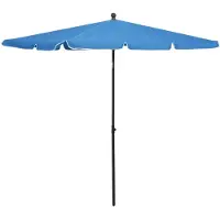 Prolenta Maison Exclusive - Parasol avec mât 210 x 140 cm bleu azur