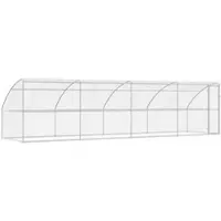 vidaXL Kennel Pour Chiens Avec Stockage 4 Pcs Argent 8 X 2 X 2 M Acier