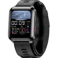 INF Montre Connectée Femme Homme avec Tensiomètre Cardiofréquencemètre Le noir