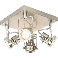 QAZQA Spot encastré industriel en acier 4 lumières orientables et inclinables - Suplux