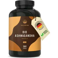 True Nature Gélules d'Ashwagandha- 360 gélules (650mg) - 2.600mg Haute Dose - Baies indiennes du sommeil Premium Vegan -