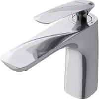 Doporro Robinet mitigeur chromé pour lavabo et vasque design 16,5cm
