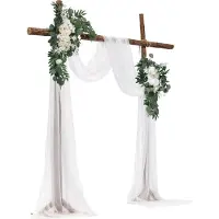 Vevor Kit de fleurs artificielles pour arche de mariage, blanc, avec 2 fleurs et 2 draperies