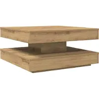 Syfax Table basse rotative à 360 degrés chêne artisanal 70x70x34,5 cm