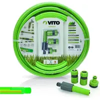 Vito Kit d'arrosage jardin PVC renforcé 20 m diam 15mm lance multi jet +2 raccords + nez de robinet