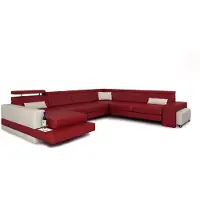 AEA Design Couch Luxus Couchen Leder Sofa Sitz Eck Garnitur Polster Ecke Couch Weiss