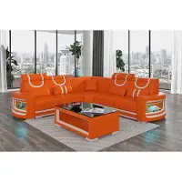 AEA Canapé D'Angle De Luxe En Cuir En Forme De L Blanc Design Nouveau
