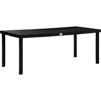 SUCCESS COURIER Table de jardin 190 x 90 x 74 cm, 8 personnes, structure en aluminium, lames en plastique aspect bois, noir, résistante aux intempéries, pieds réglables