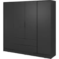 Bettso Armoire moderne LYKE pour le salon Noir