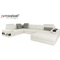 AEA Canapé design Canapé d'angle avec pouf Coussin Salon en L