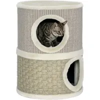 SUGIFT : Tour pour chats avec tapis en feutre, meuble pour chats en panneaux de particules, couleur kaki et marron