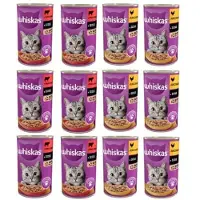 Whiskas Adult Mix de saveur avec poulet et bœuf en sauce pour chats adultes 12x400 g