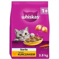 Whiskas Stérile au poulet savoureux Croquettes pour chats 3,8 kg
