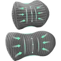 vidaXL Oreiller Avec Oreiller Réglable 2 Pcs Gris Maille 4d