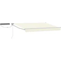 vidaXL Store électrique rétractable, crème et blanc, 3,5 x 2 m