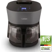 Lauben Glass&SteamAir Fryer 4500BG, Friteuse à air chaud avec panier à friture en verre, 1300 W, 8 programmes, 4,5 litres, fonction vapeur, circulation d'air chaud à 360