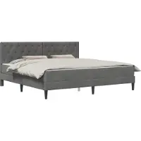 vidaXL Cadre de lit avec matelas gris foncé 200 x 200 cm velours