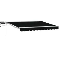 vidaXL Armature de store manuelle avec LED, noir et blanc, 3 x 2,5 m