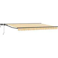 vidaXL Armature de store manuelle avec LED jaunes, blanches et anthracite, 5 x 3 m
