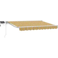 vidaXL Armature de store manuelle avec LED jaunes, grises et blanches, 2,5 x 2 m
