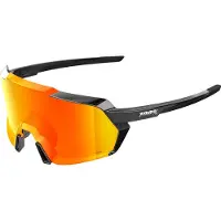 100% Unisexe, Lunettes de sport, Korbin (Metallic Black, noir métallique brillant, Rouge), Orange, Noir