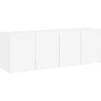 DKD Home Decor Armoires TV murales 2 pcs. Blanc 60x30x41 cm