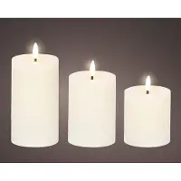 Lumineo White led wax candle ø7 cm with different heights, 3 uts (3x)