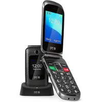 SPC Bouton SOS du téléphone portable pour personnes âgées Magnus Noir