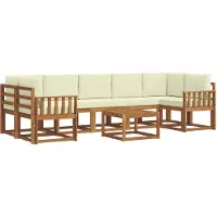 vidaXL Ensemble de canapés d'extérieur avec coussins 8 pièces Nature et Crème