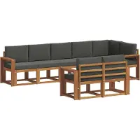 vidaXL Ensemble de salon de jardin 8 pièces, couleurs : naturel et anthracite