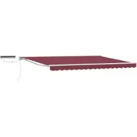 vidaXL Store électrique rétractable rouge bordeaux et blanc 4,5 × 3 m