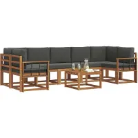 vidaXL Ensemble de canapés d'extérieur avec coussins 8 pièces Nature et Anthracite