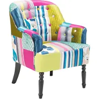 Beliani Bilijani Fotel Patchwork Bleu MANDALI