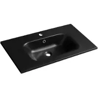 Sapho Lavabo en composite, 81x14,2x46 cm, noir mat, SIDRA
