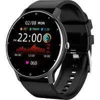 North Edge , montre connectée avec suivi d'activité et bracelet en silicone, noire