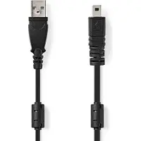 Nedis Câble USB - USB 2.0 - USB-A mâle - UC-E6 8-pin mâle - 480 Mbps - Nickelé - 2,00 m - Rond - PVC - Noir - Etiquette